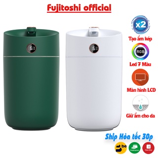 Máy Phun Sương Fujitoshi HumidifierX12 Có màn hình hiển thị độ ẩm phòng Hiệu ứng Led Rbd tạo ẩm