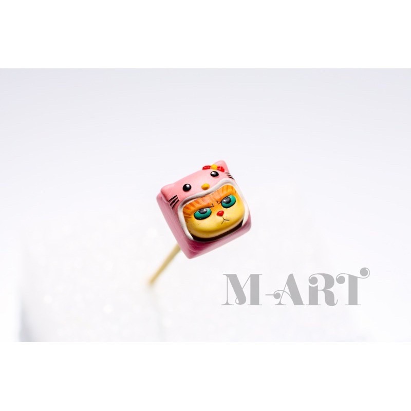 Keycap - Nút Bàn Phím Gaming - Nút Bàn Phím Cơ Mặt Mèo Hờn Dỗi  - Mèo Hồng Nơ - KC008