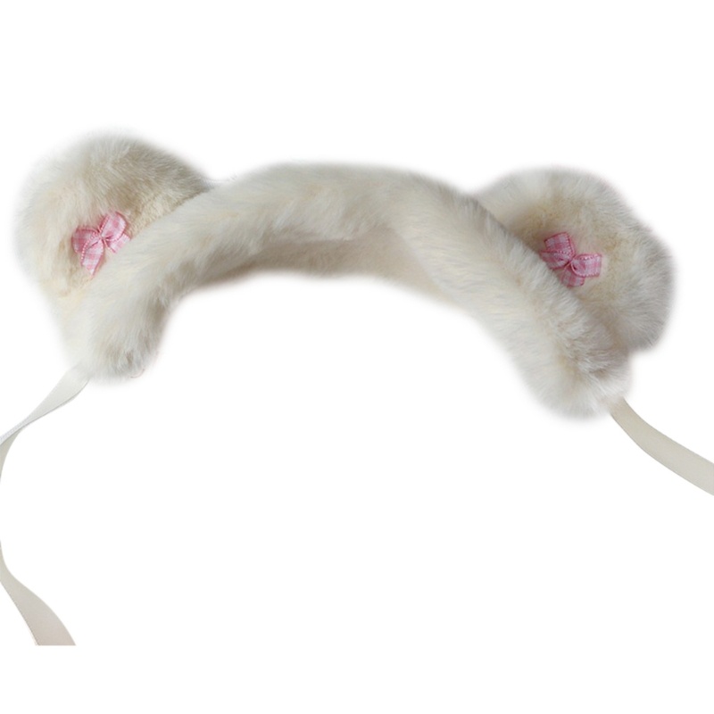 Băng đô cài tóc hình tai thú bằng lông nhung dùng hóa trang Halloween