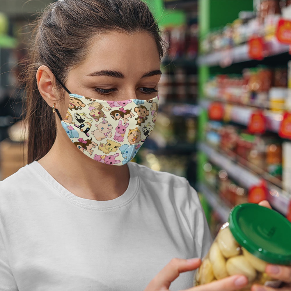 Khẩu trang thú cưng dễ thương cho bé hoạt hình đáng yêu trẻ em Hình Đẹp CARTWELL chống giọt bắn bảo vệ toàn diện vải cot