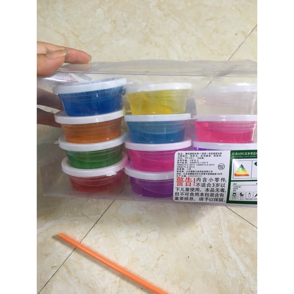 12 hũ slime trong siêu đẹp mắt