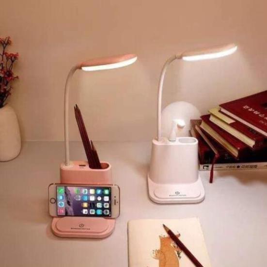 ĐÈN HỌC TÍCH ĐIỆN CÓ CỔNG USB, CÓ ỐNG CẮM BÚT VÀ GIÁ ĐỠ ĐIỆN THOẠI, ĐÈN HỌC LED CHỐNG CẬN ĐA NĂNG 5 IN 1