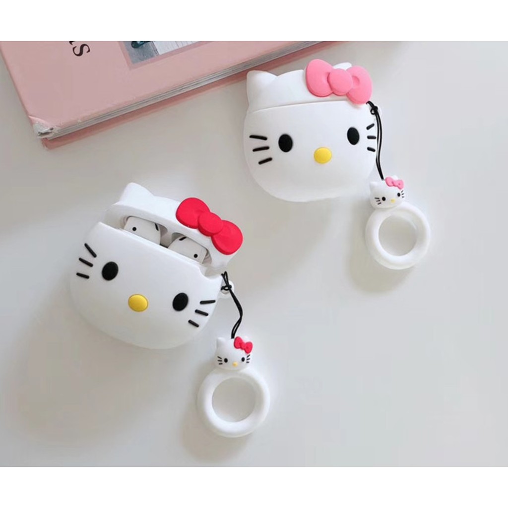 Ốp bảo vệ Airpod Case Airpod 1 và 2 hình Hello Kitty tặng kèm móc đeo