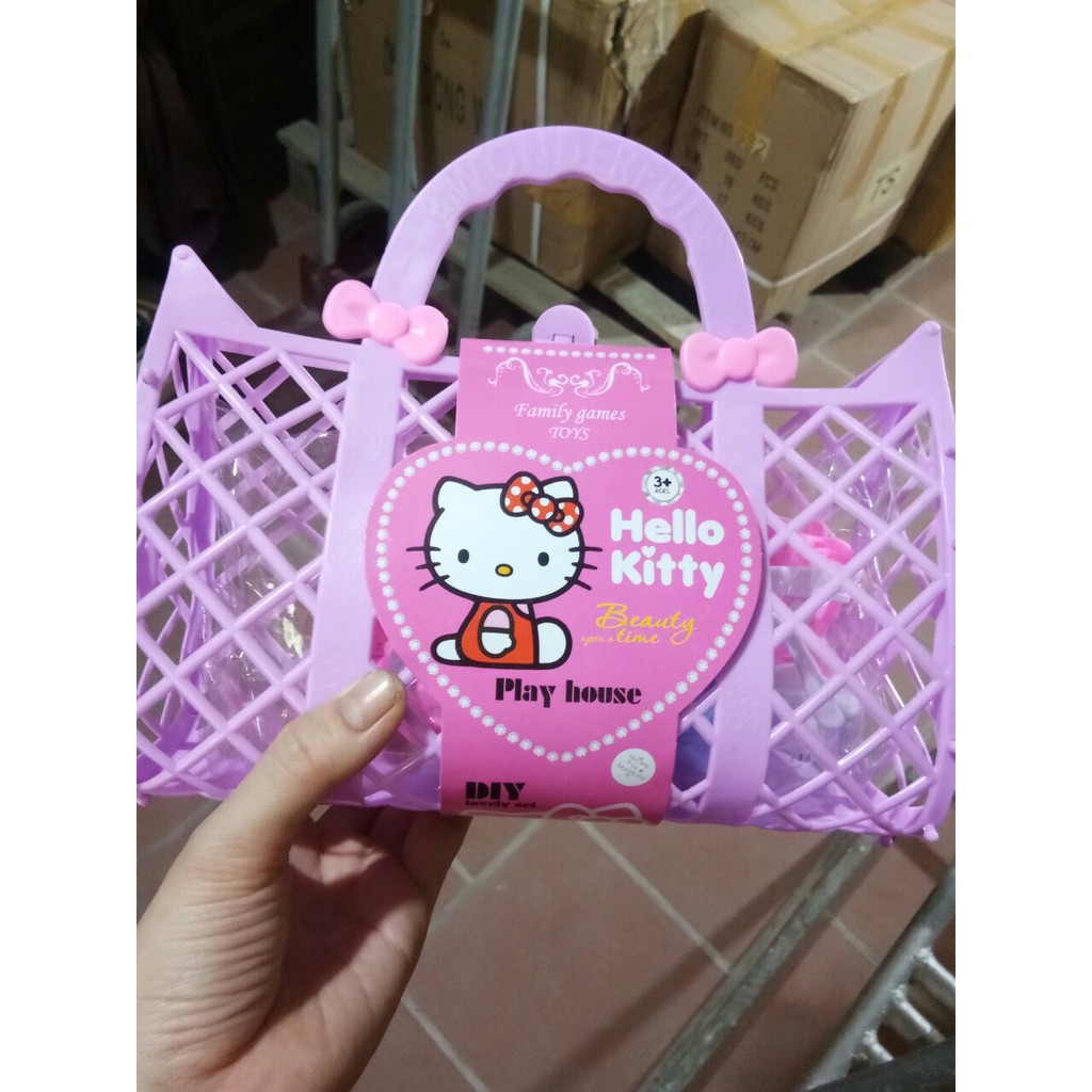 Túi xách đồ chơi trang điểm Hello kitty cho bé gái