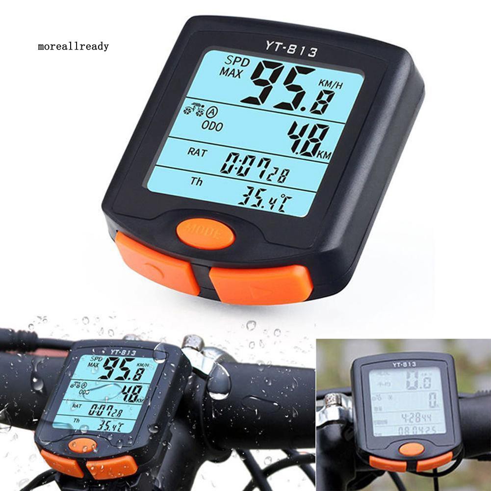 was_Bike Cycling Bicycle Computer Odometer Backlight Wired LCD Display Speedometer