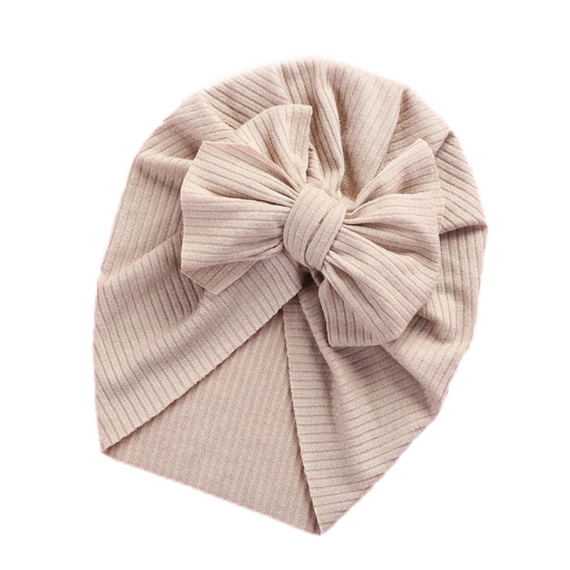Mũ Turban Thắt Nơ Bằng Cotton Mềm Màu Trơn Dễ Thương Cho Bé Sơ Sinh