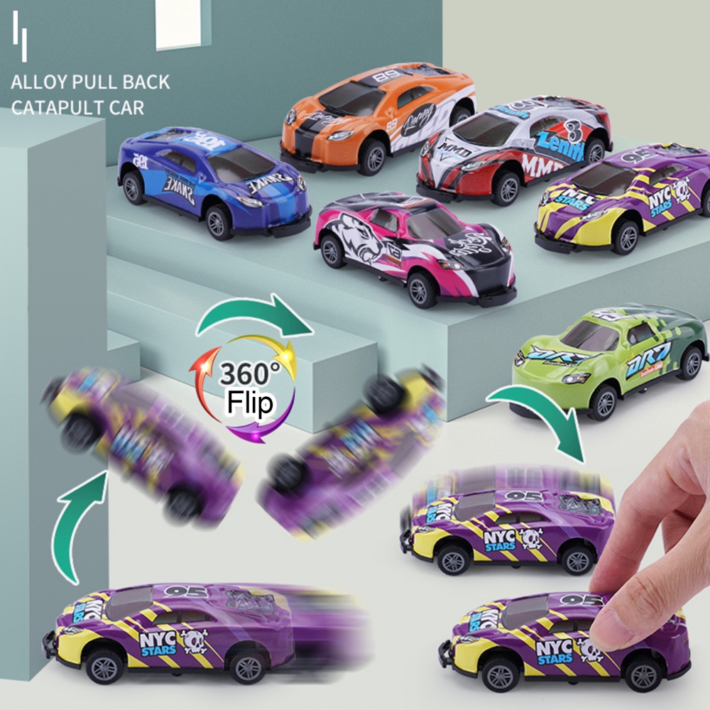 Set 8 Xe Hơi Đồ Chơi Bằng Hợp Kim Có Thể Xoay 360 Độ° Đồ Chơi Xe Hơi Lật Đật Dùng Làm Quà Tặng Sinh Nhật Cho Bé Trai Và Bé Gái