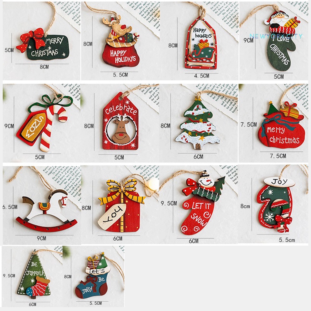 Phụ Kiện Treo Trang Trí Giáng Sinh Bằng Gỗ Tinh Tế Dễ Thương