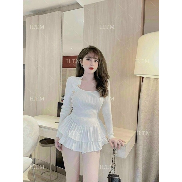 BÁN SỈ ÁO LEN KHUY CỔ VUÔNG QC CHO NỮ | BigBuy360 - bigbuy360.vn