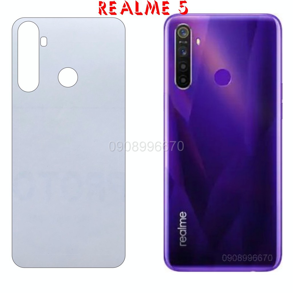 Miếng Dán Lưng Realme 5 5s 5i 6i Decal Trong Nhám Chống Vân Tay