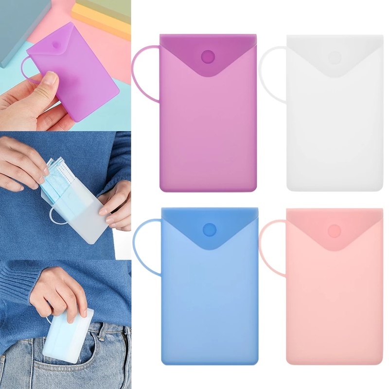 [Hàng mới về] Túi đựng khẩu trang bảo vệ chống bụi thiết kế nắp lật nhỏ gọn có nhiều màu