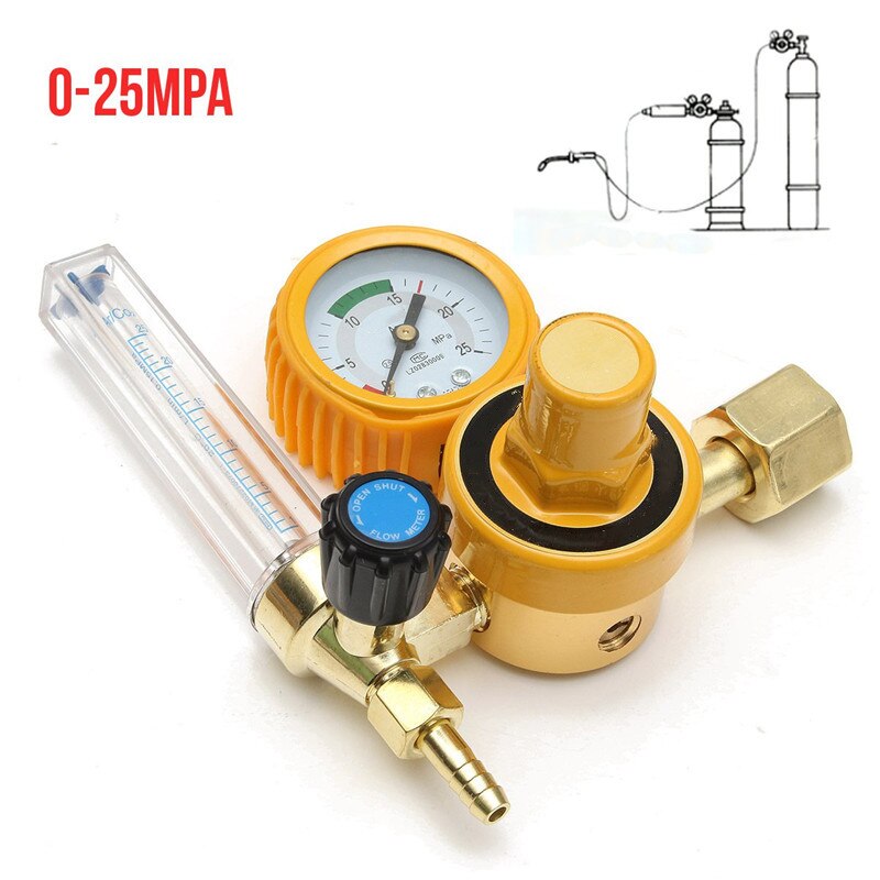 0-25Mpa Argon Đồng hồ đo lưu lượng CO2 Bộ điều chỉnh khí Lưu lượng kế Máy đo hàn Bộ điều chỉnh Argon Bộ giảm áp suất oxy