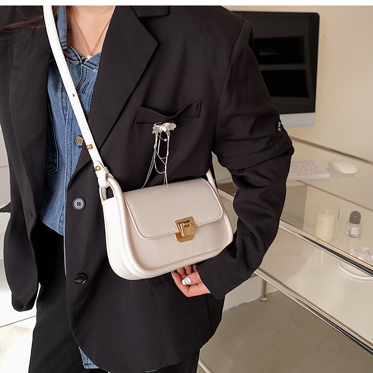 Túi đeo chéo nữ túi kẹp nách ken viền khóa gập chất liệu da style Hàn Quốc LK255