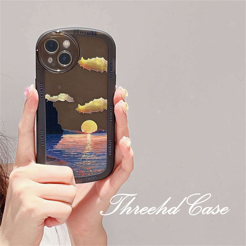 Ốp Điện Thoại Dẻo Họa Tiết Hoàng Hôn Đơn Giản Thời Trang Cho iPhone 13 12 11 Pro Max SE2020 X XR Xs Max 7 8 6 6s Plus