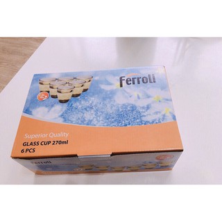 Bộ ly thủy tinh Ferroli 6 chiếc 270ml