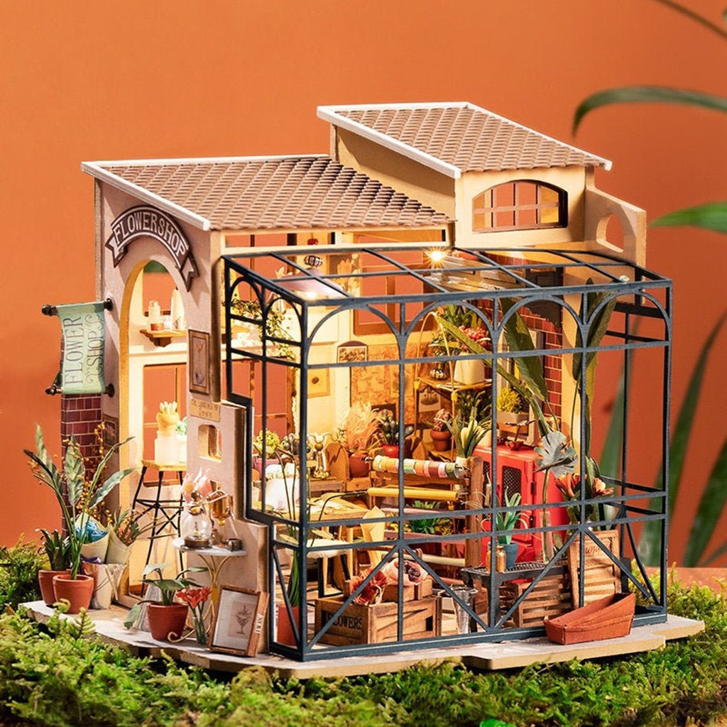 Đồ Chơi Lắp Ráp Bằng Gỗ 3D Mô Hình Nhà Tí Hon Robotime Emily's Flower Shop DG145