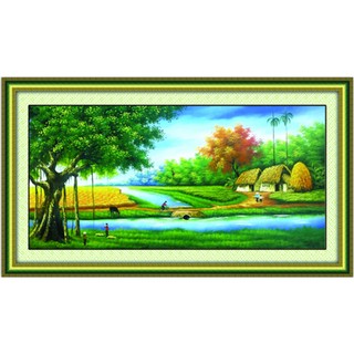 Tranh thêu làng quê 222262