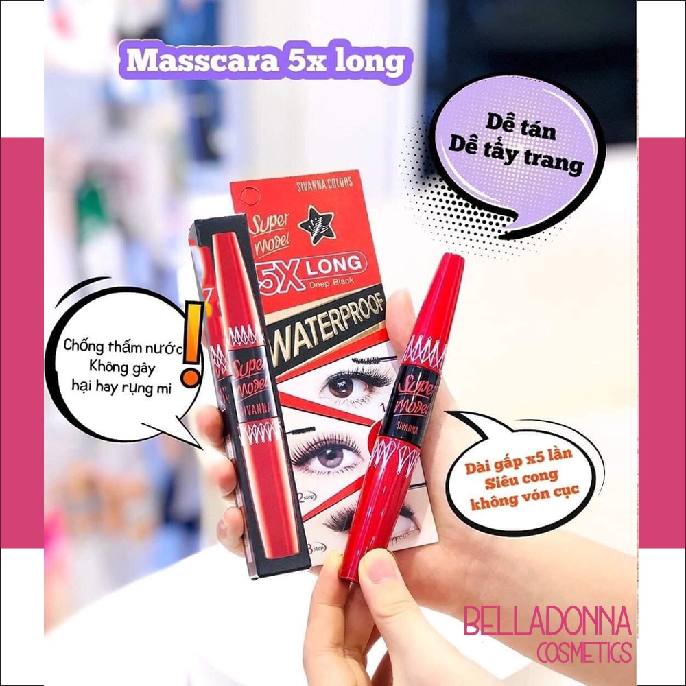 Mascara Hai Đầu Sivanna Super Model 5X Long HF893 5.7g