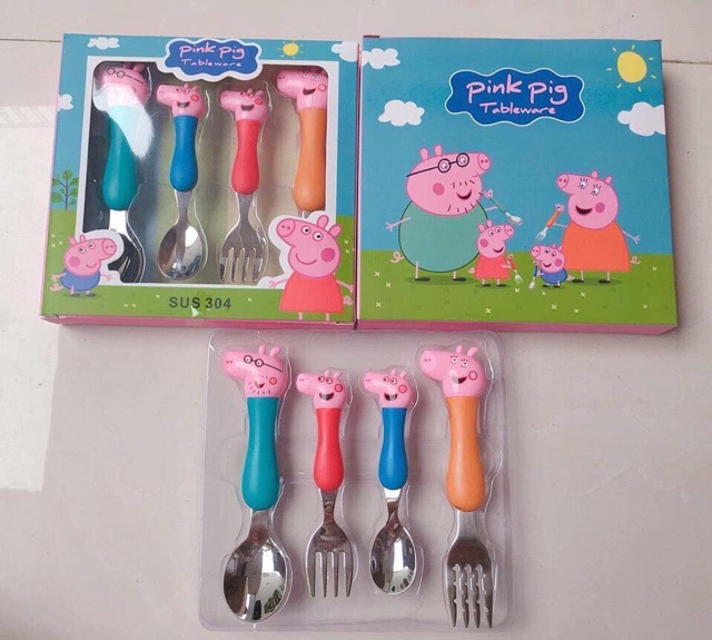 Bộ thìa dĩa heo peppa pig _ Giá Bán Sỉ Lẻ