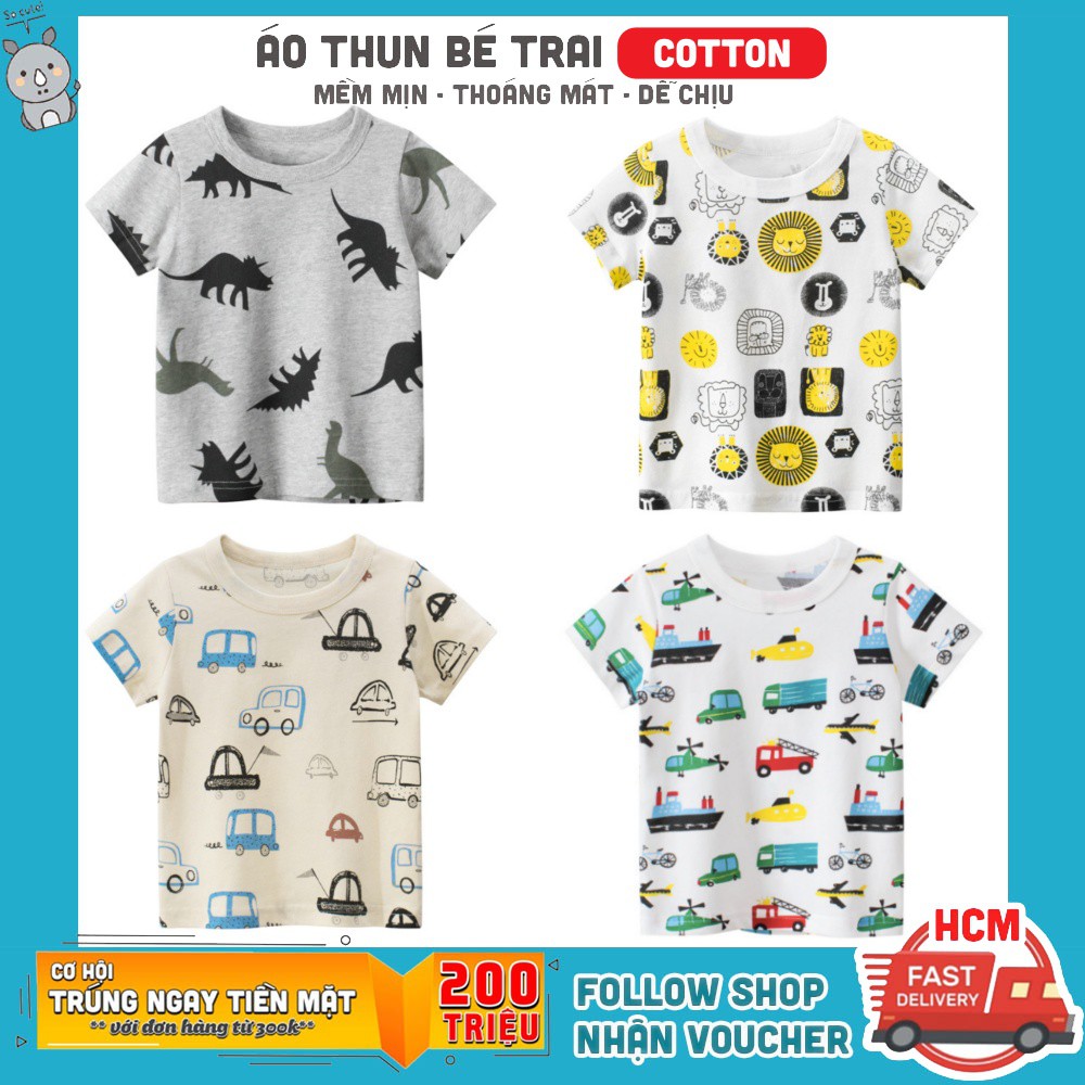 ⚡[ VIDEO] Áo thun bé trai  dài tay in hình đáng yêu cho bé chất cotton hàng xuất Âu Mỹ TS001