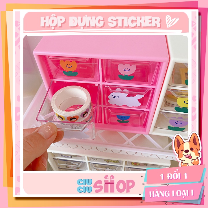 Tủ kệ mini 9 ngăn đựng phụ kiện sticker,washi tape siêu xinh CiuCiu shop