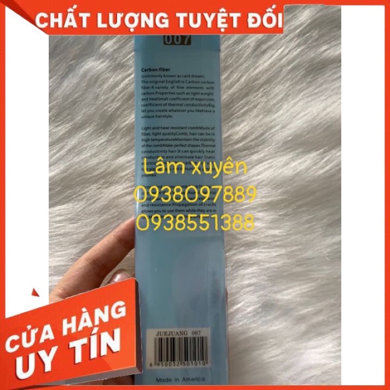 Lược cắt tóc nam bản to 007 ⚡FREESHIP⚡ màu trắng, nhựa dẽo cao cấp, chịu nhiệt, kháng hóa chất, độ ăn tóc cao