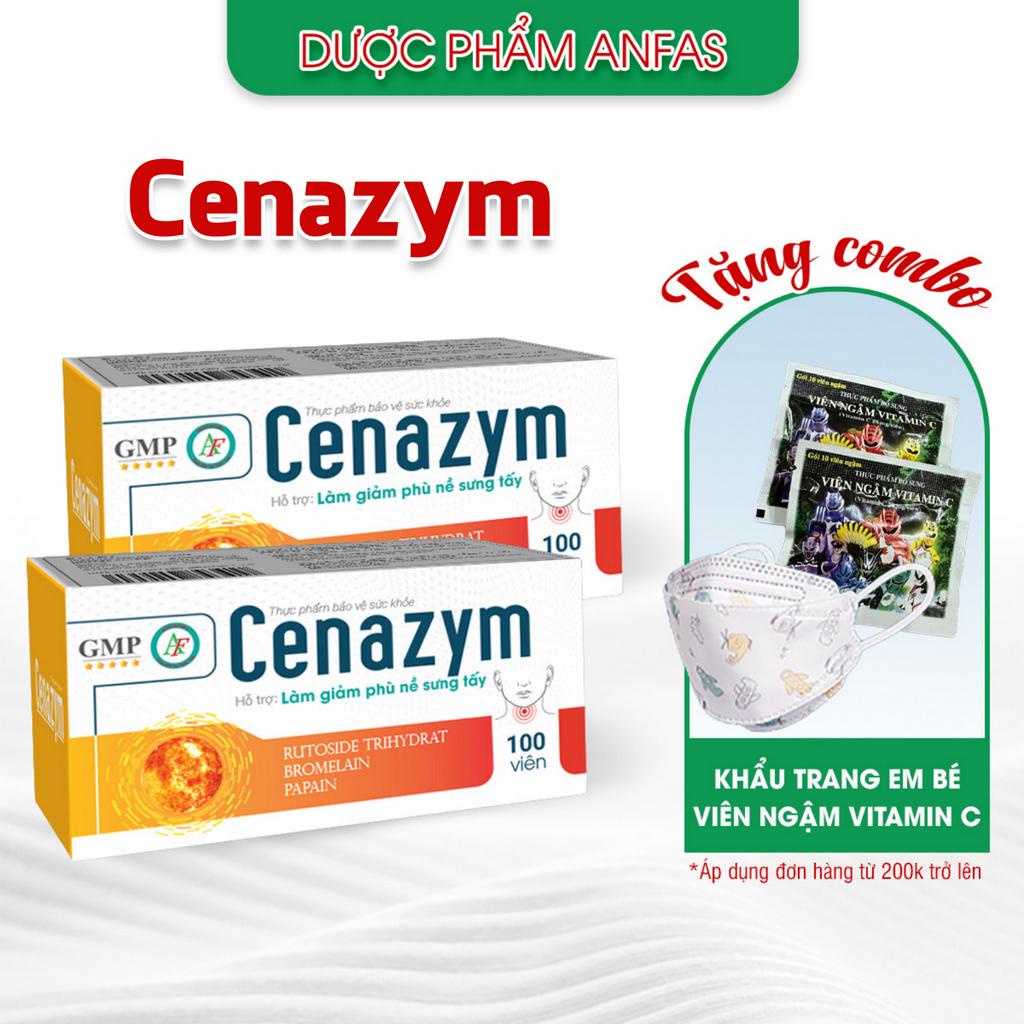 Viên uống giảm phù nề, sưng tấy do tổn thương mô mềm, viêm họng, viêm khớp Cenazym ( hộp 100v) Ramukid