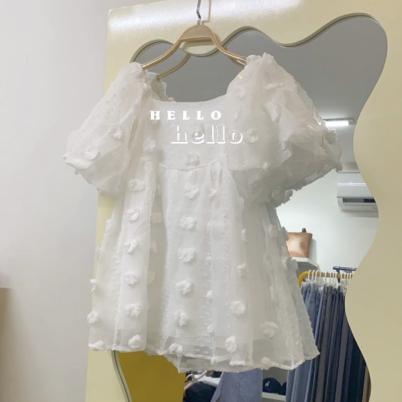 ÁO VÁY BABYDOLL HOA NỔI “Daisy” (ảnh thật)