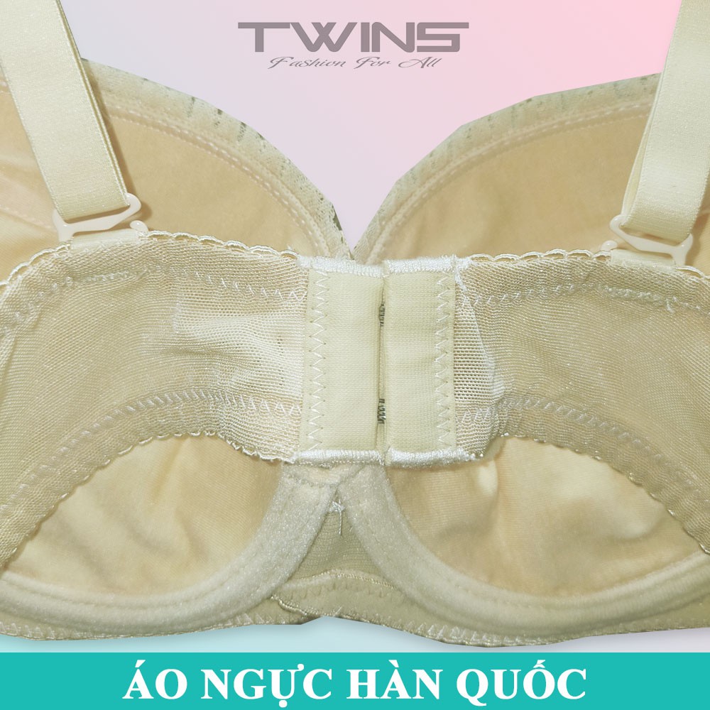 Áo ngực nữ ren nâng ngực tạo khe Sina 8210 có gọng mút vừa cúp xéo size 34-36-38