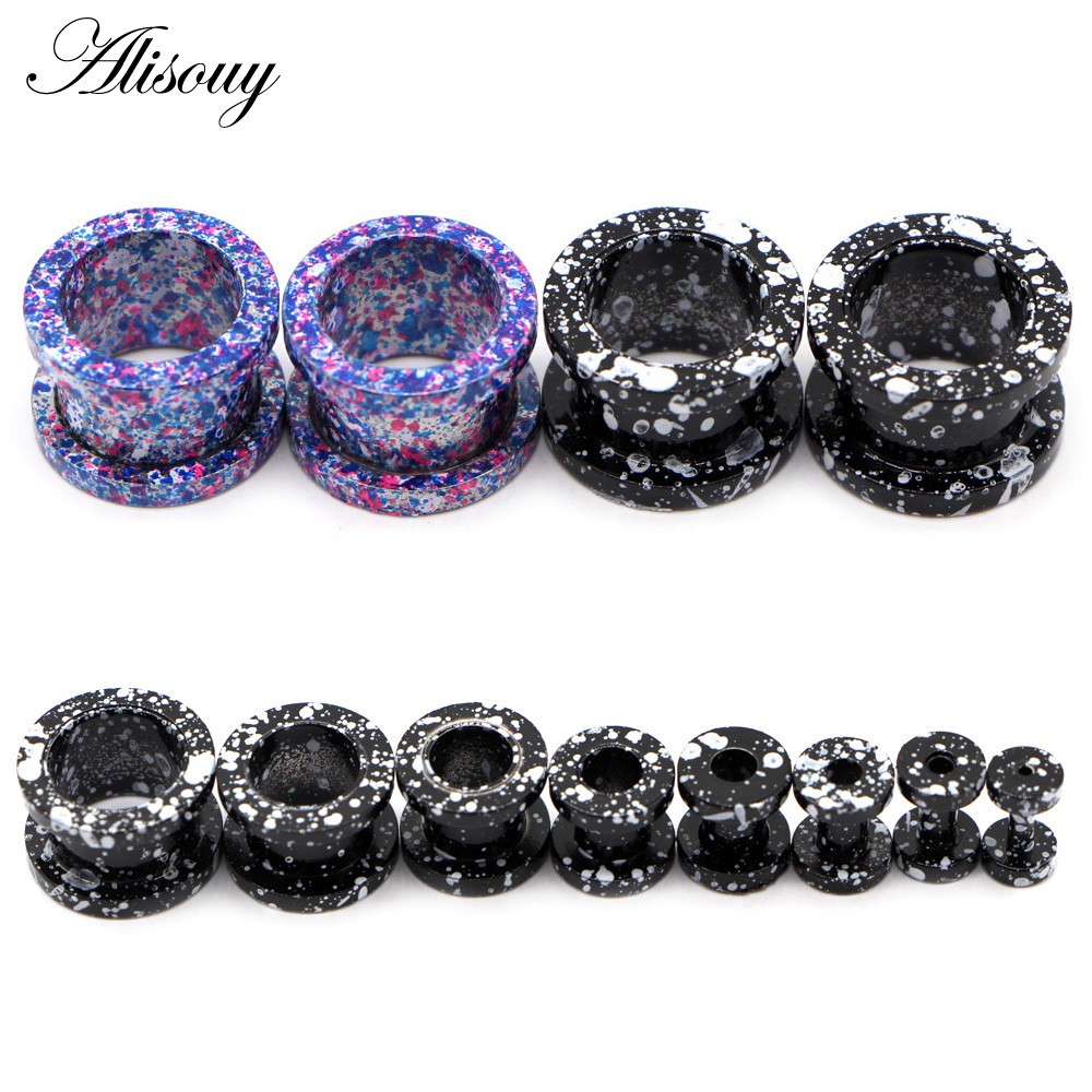 Alisouy Set 2 Khuyên Nong Tai Bằng Thép Không Gỉ 2-16mm Cá Tính