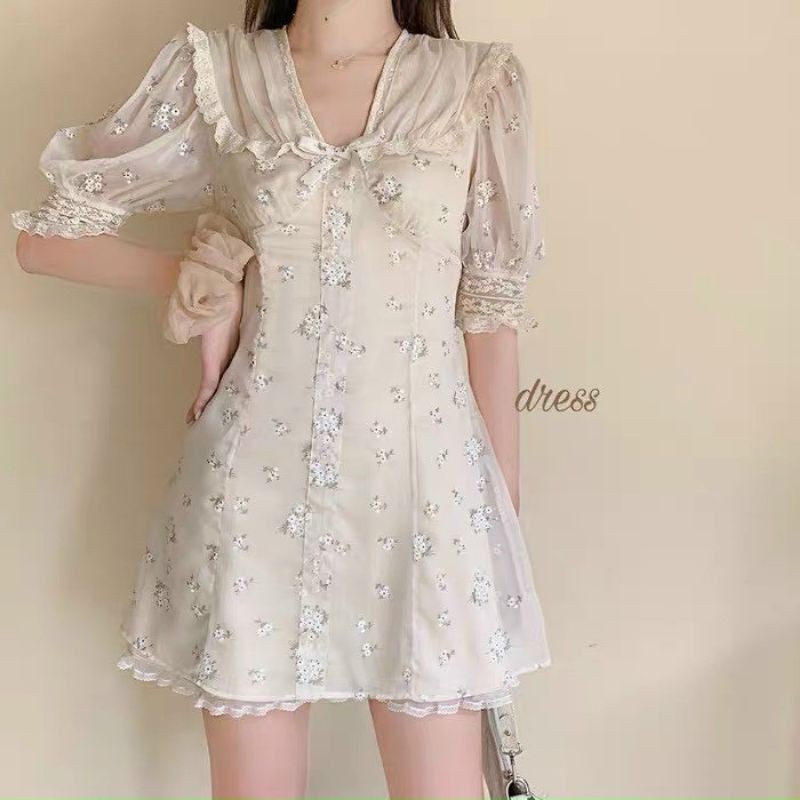 VÁY REN TƠ THÊU HOA TIỂU THƯ