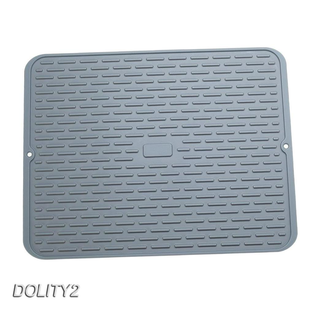 [Dolity2] 43x33.5cm Miếng Lót Silicon Phơi Khô Chén Dĩa Chịu Nhiệt Màu Xanh Lá