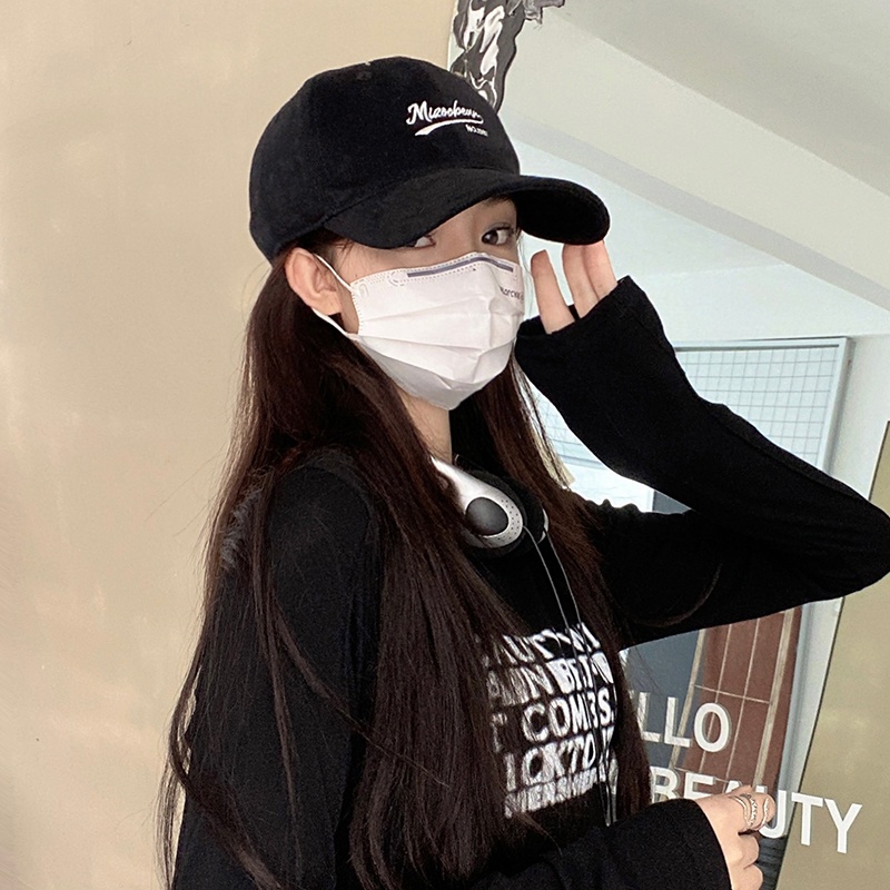 Mũ Lưỡi Trai Mềm Vành Cong In Chữ Thời Trang Bốn Mùa Phong Cách Hàn Quốc Chất Lượng Cao