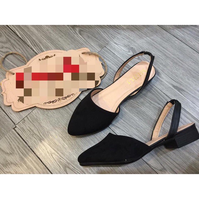 Giày Dép Sandal Hai Phân Da Lộn Quai Sau Thời Trang Cho Nữ - Daube - D014