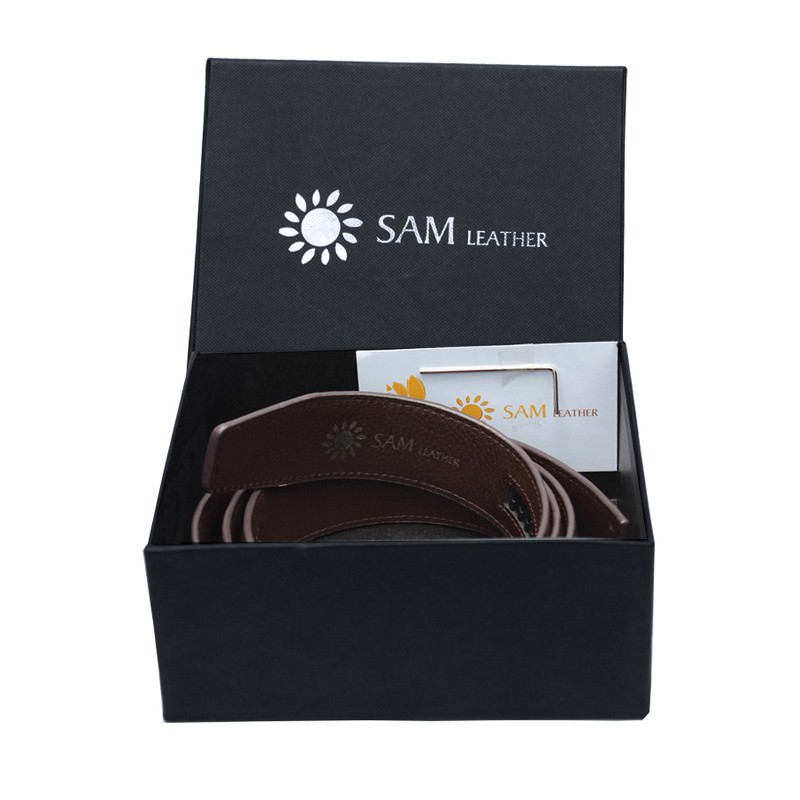 [SAM Leather] Dây Thắt Lưng Nam Da Bò Cao Cấp - Dây Nịt Nam SFDN017B -Mặt Khóa Inox 316 Nguyên Khối & Da Bò,BH 12 Tháng