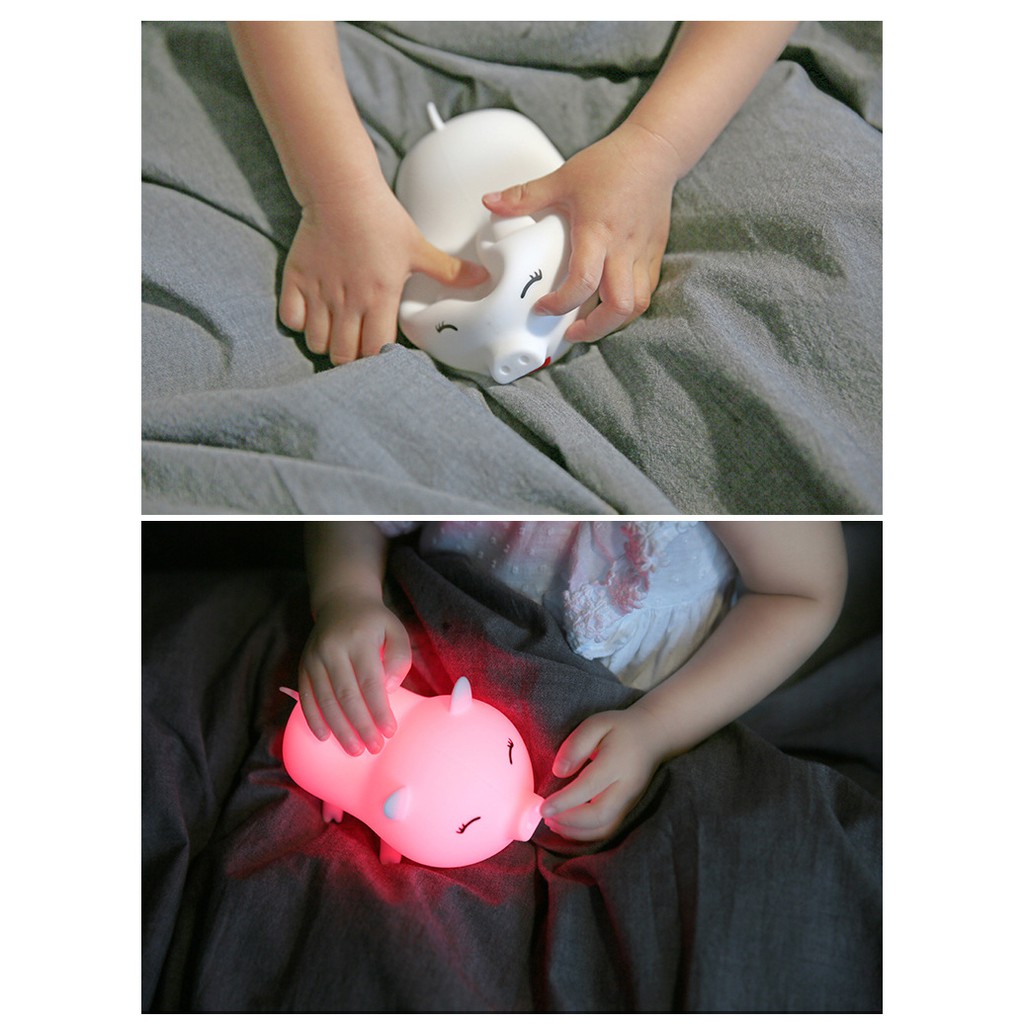 Đèn silicone hình heo hoạt hình - quà tặng sinh nhật, trung thu, đèn trang trí, đèn ngủ, đèn phụ kiện chụp hình