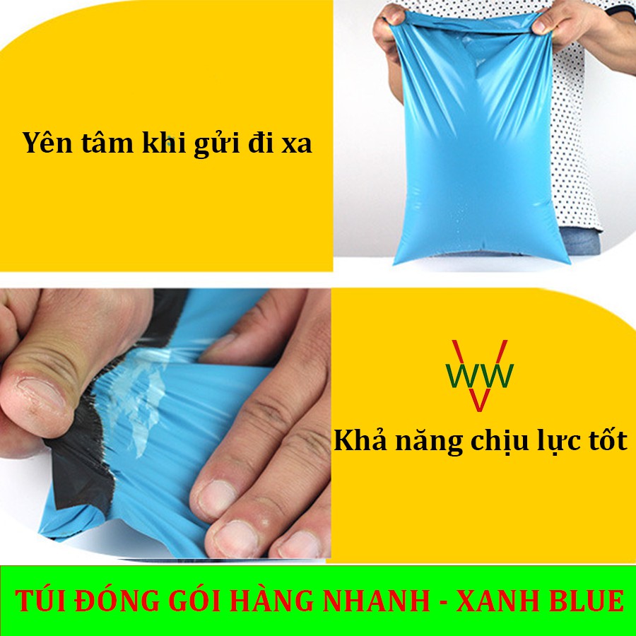 [Ở ĐÂU RẺ HƠN] 100(1 CUỘN)  Túi đóng gói hàng XANH BLUE size 17x30cm thay thế túi xi măng giá rẻ Hà Nội