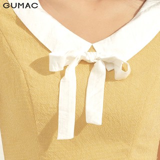 Đầm phối lá cổ trắng DA1132 GUMAC