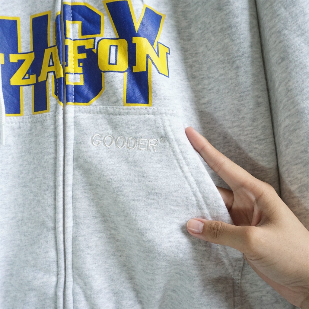 [sẵn]Áo khoác tay dài form rộng in chữ TZAFON (ảnh thật tại shop) Tanazi Closet