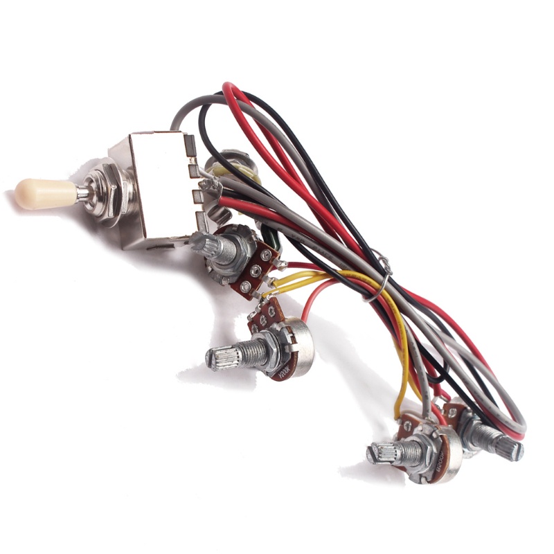1 Bộ Công Tắc 3 Chiều 2V2T 500K Jack Cắm Đàn Guitar