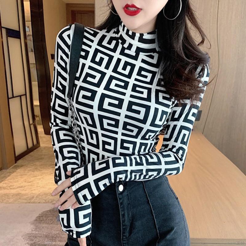 Áo Croptop Tay Dài Hoạ Tiết Da Báo Thiết Kế Ôm Sát Quyến Rũ