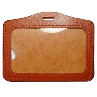 Bảng tên da nâu bỏ thẻ nhân viên thẻ sinh viên Ngang 8.5x5.7cm Đứng 5.7x8.5cm