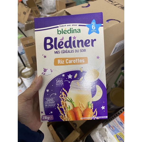 [MẪU MỚI] Bột lắc sữa Bledina 6 tháng hộp 210g vị Cà rốt