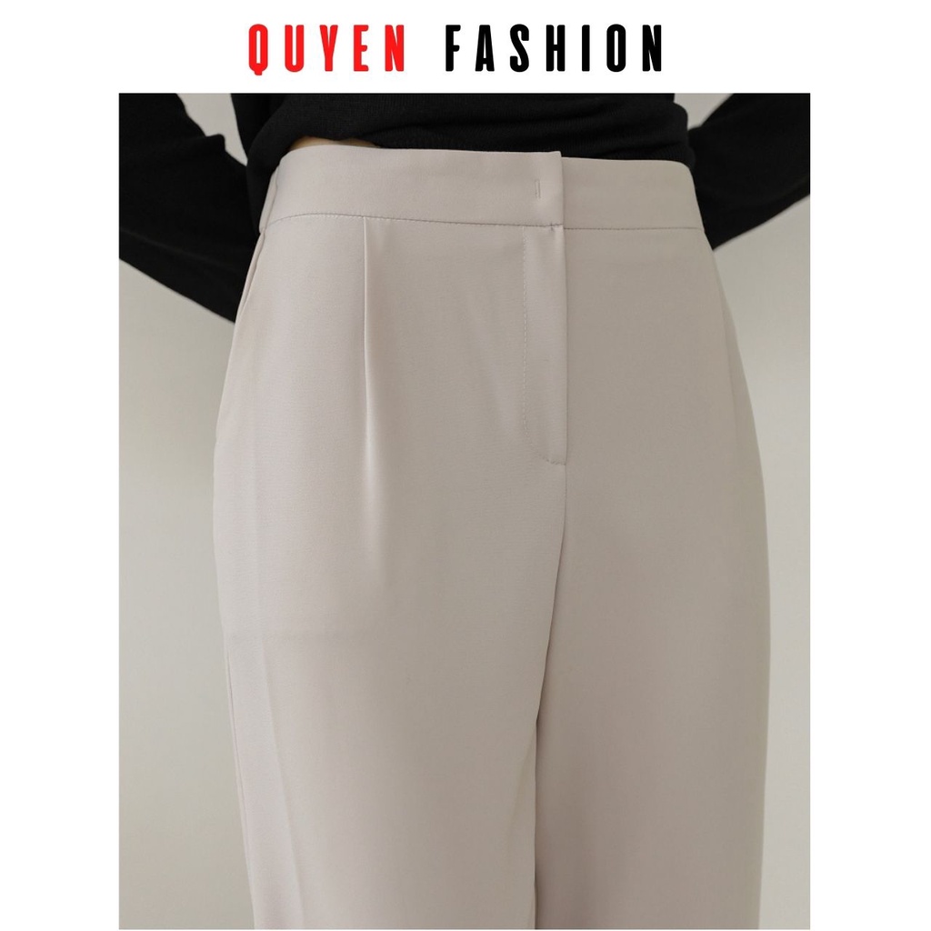 Quần Âu Công Sở Nữ Thời Trang Quyên Fashion, Dáng Côn Đứng Xếp Li Gấu QQM127