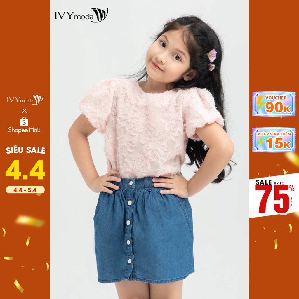 [NHẬP WABRTL5 GIẢM 10% TỐI ĐA 50K ĐH 250K ]Chân váy bò bé gái IVY moda MS 32G0778