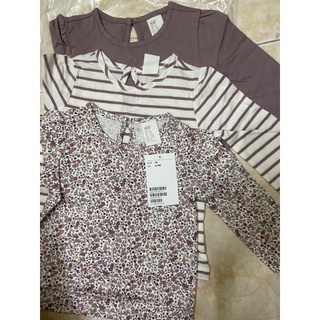 Set 3 áo cotton HM auth dài tay cho bé