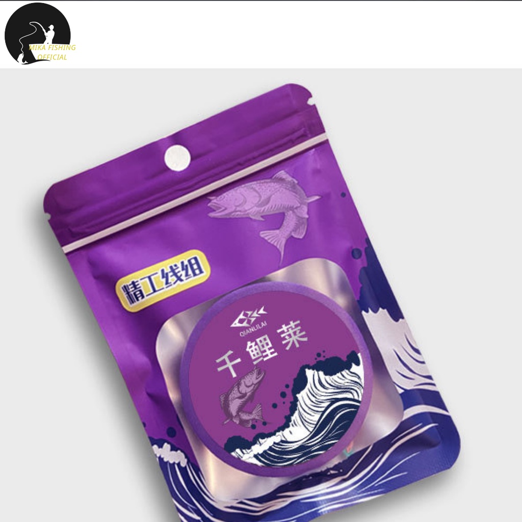 Trục Câu Đài Thiên Lý Lai Buộc Sẵn Tàng Hình Cao Cấp Màu Tím Dùng Cho Cần Câu Từ 3m6 - 8m - Mika Fishing