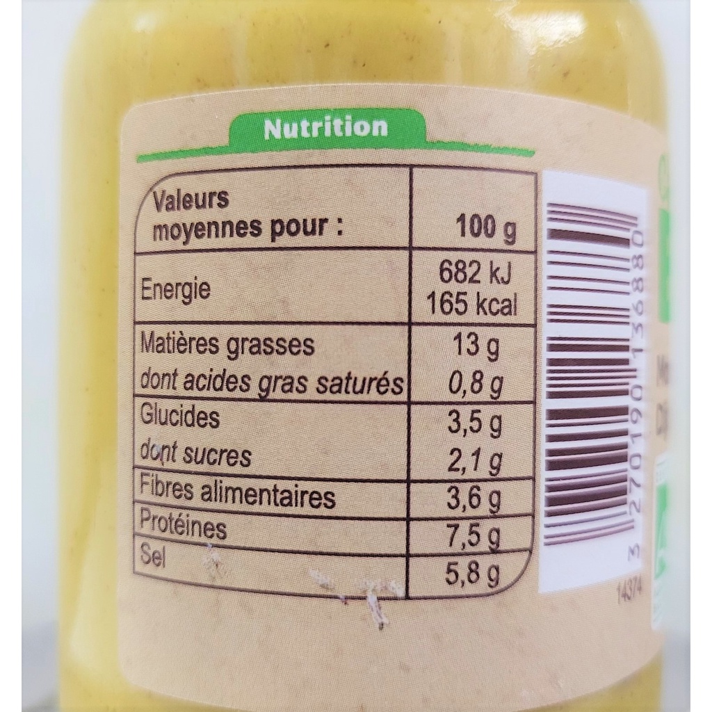 HẠN SỬ DỤNG 30/10/2023 [Lọ 200g] [Organic] MÙ TẠT DIJON HỮU CƠ [France] CARREFOUR BIO Dijon Mustard (atp)