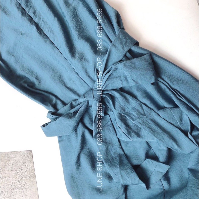 Váy xanh xoắn eo dây buộc | BigBuy360 - bigbuy360.vn