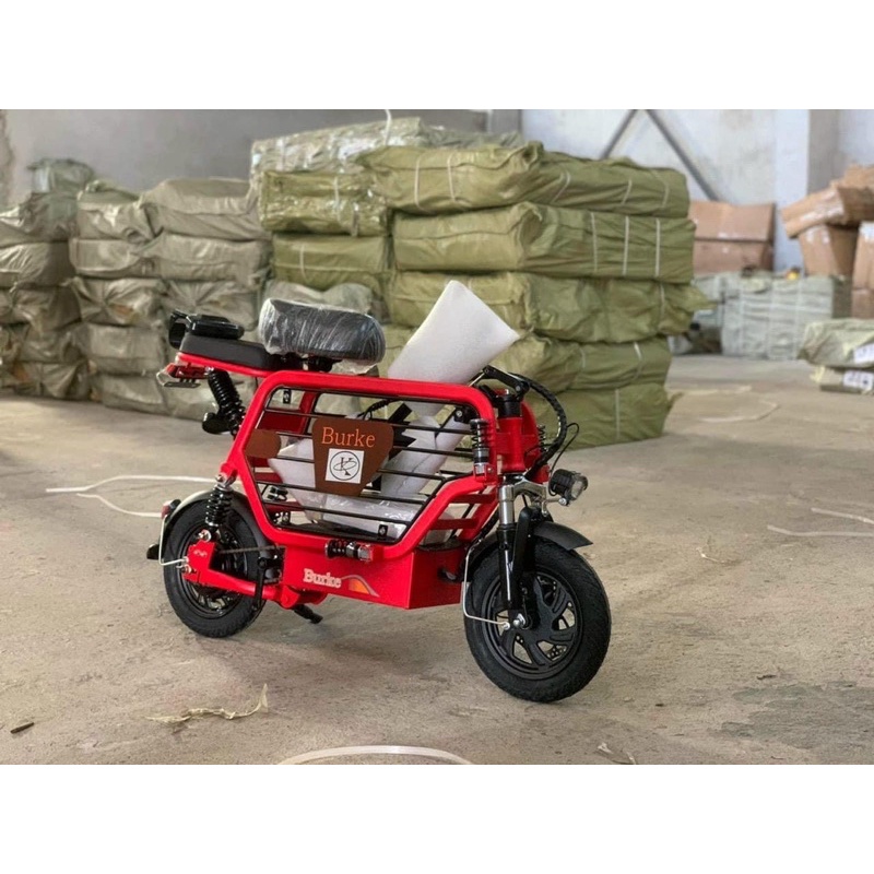 Xe đạp điện mini Burke 2022 pin 15A Bảo hành chính hãng 3 năm, xe 3 ghế